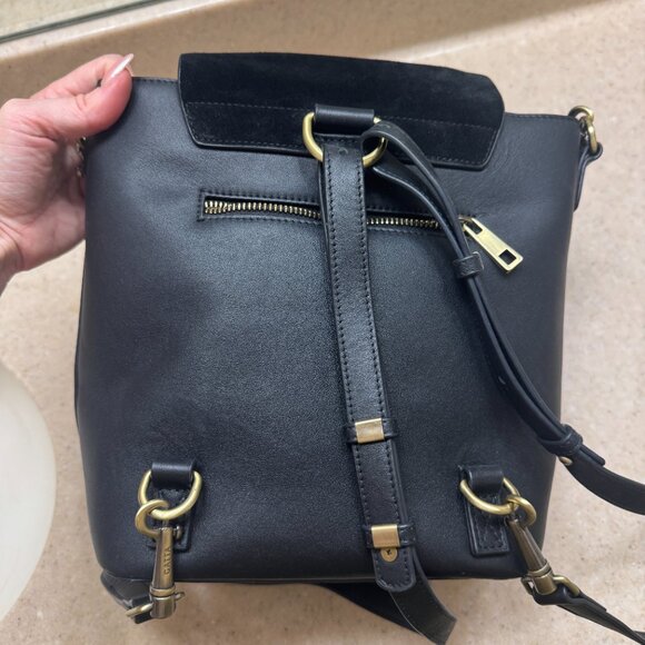 GATTA Christie Noir Leather Camera Bag – Black Suede Flap - Picture 3 of 5